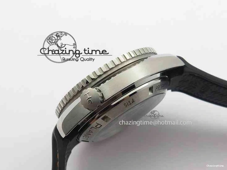 0429 Planet Ocean Master Chrono 45mm SS OM 1:1 Best Edition Black Dial Orange 12 On Rubber Strap A Durable 8169